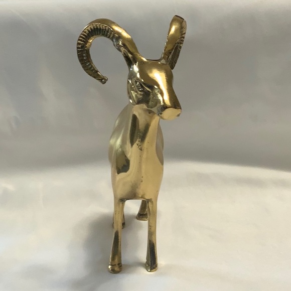 Vintage Solid Brass Ram Decor - Picture 2 of 9